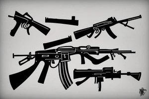 ak-74 rifle tattoo idea