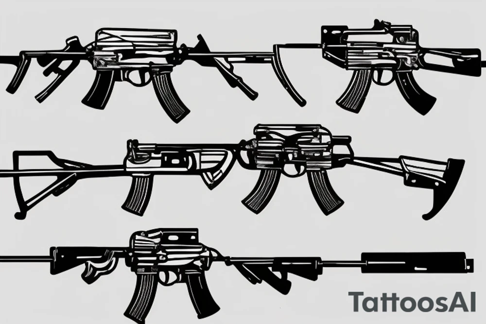 ak-74 rifle tattoo idea