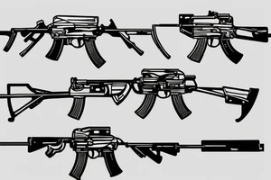 ak-74 rifle tattoo idea