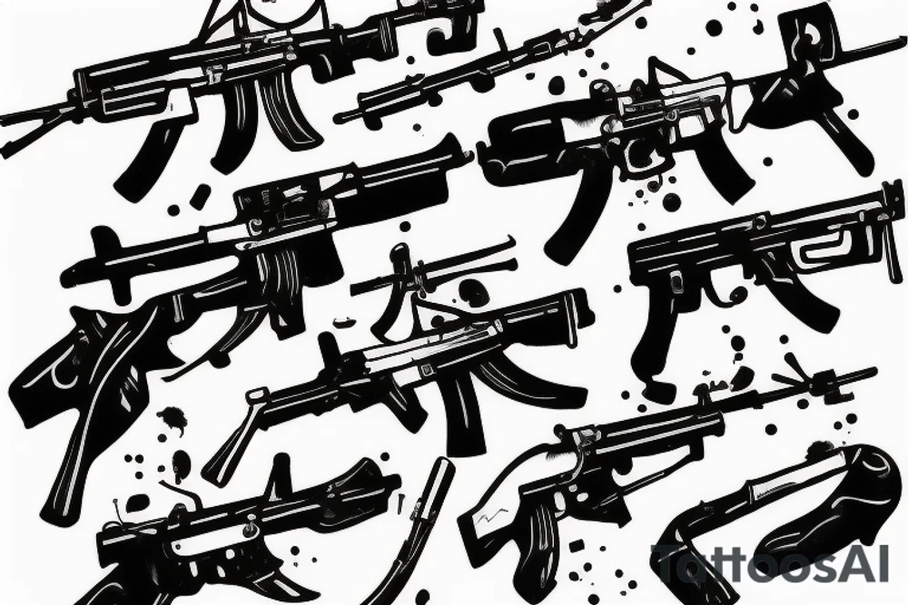ak-74 rifle tattoo idea
