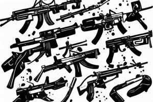 ak-74 rifle tattoo idea
