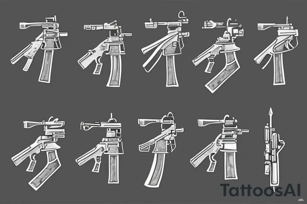 ak-74 rifle classic tattoo idea