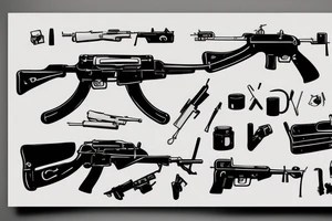 ak-74 rifle classic tattoo idea
