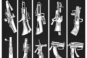 ak-74 rifle classic tattoo idea