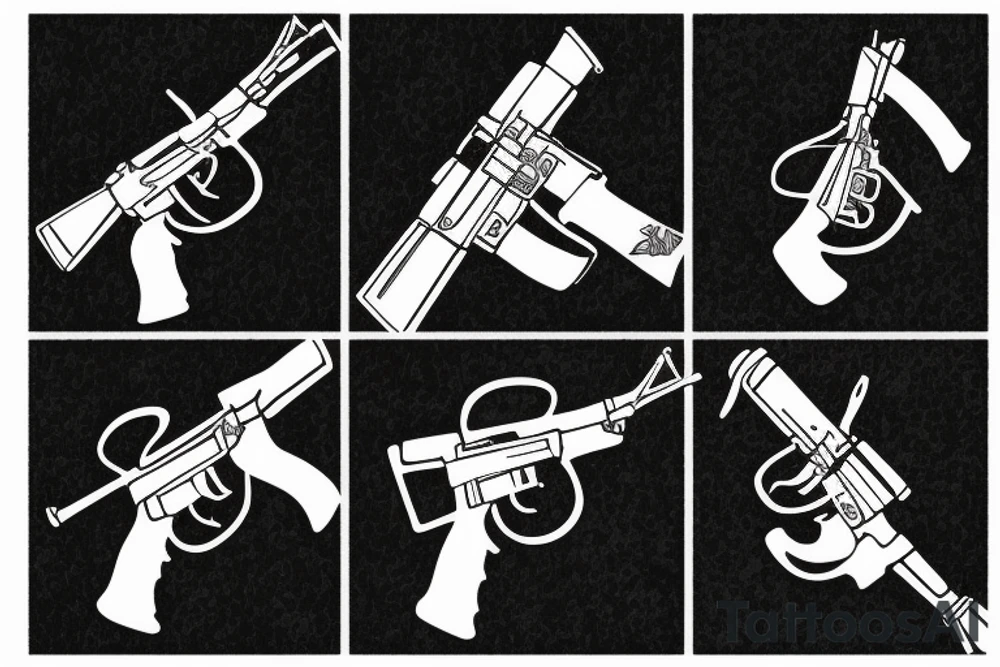 ak-74 rifle classic tattoo idea