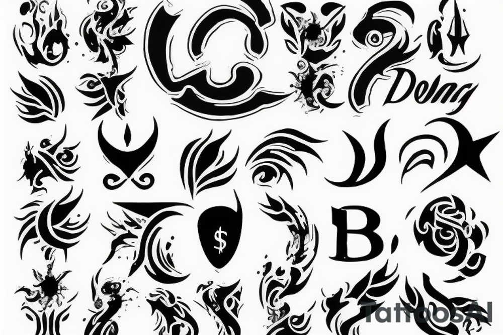 dollar sign burning tattoo idea
