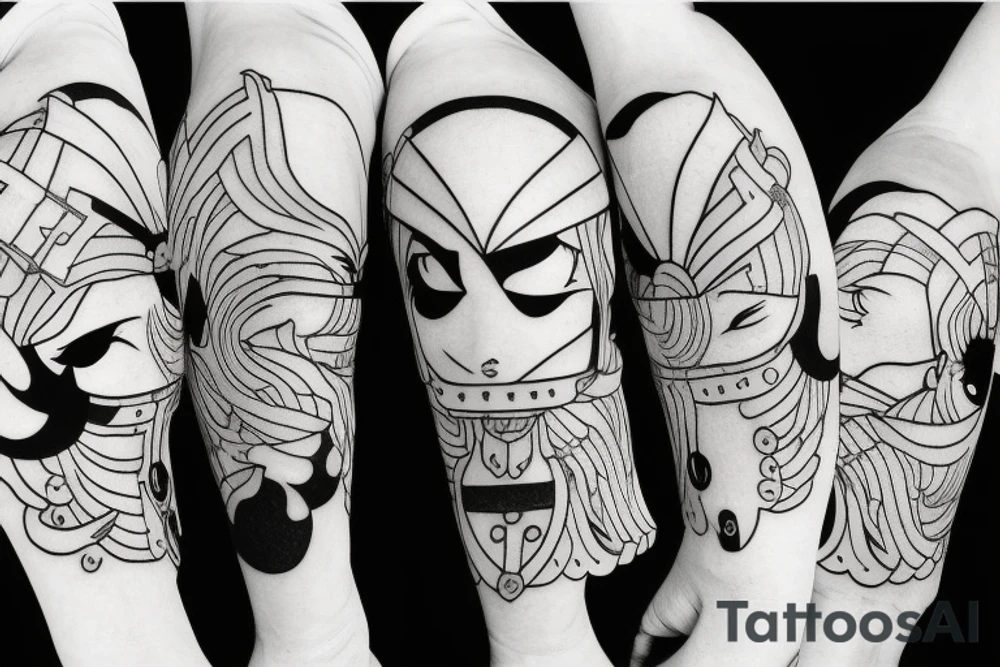 spartan anime girl tattoo idea