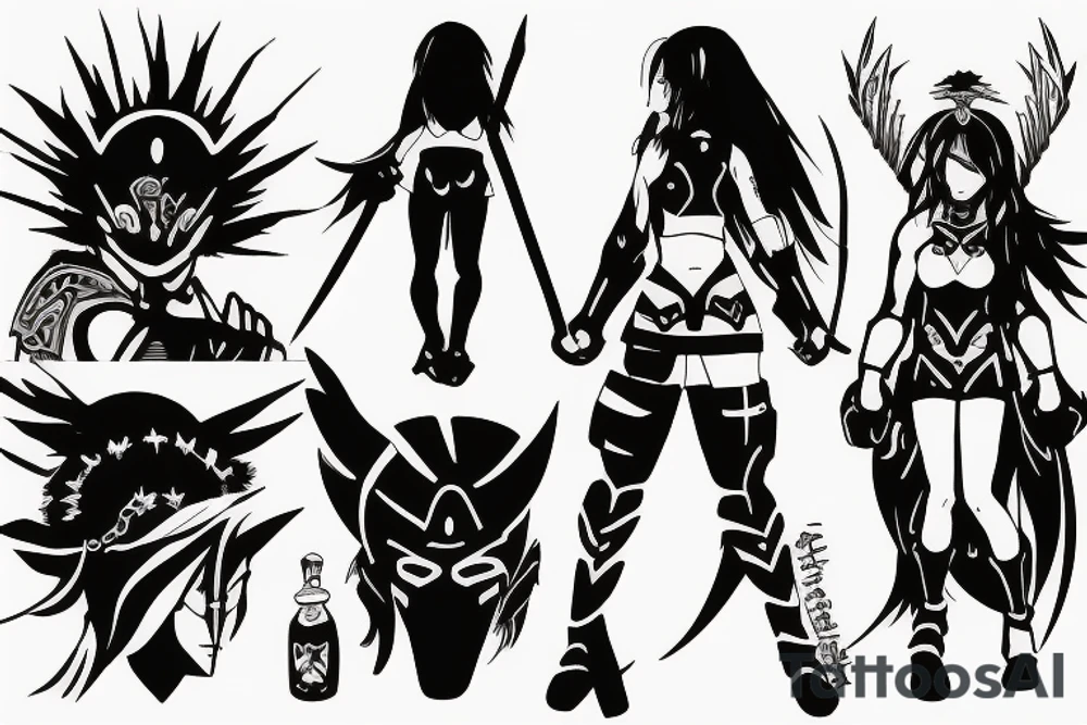 spartan anime girl tattoo idea
