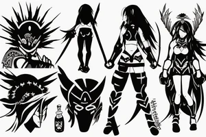 spartan anime girl tattoo idea