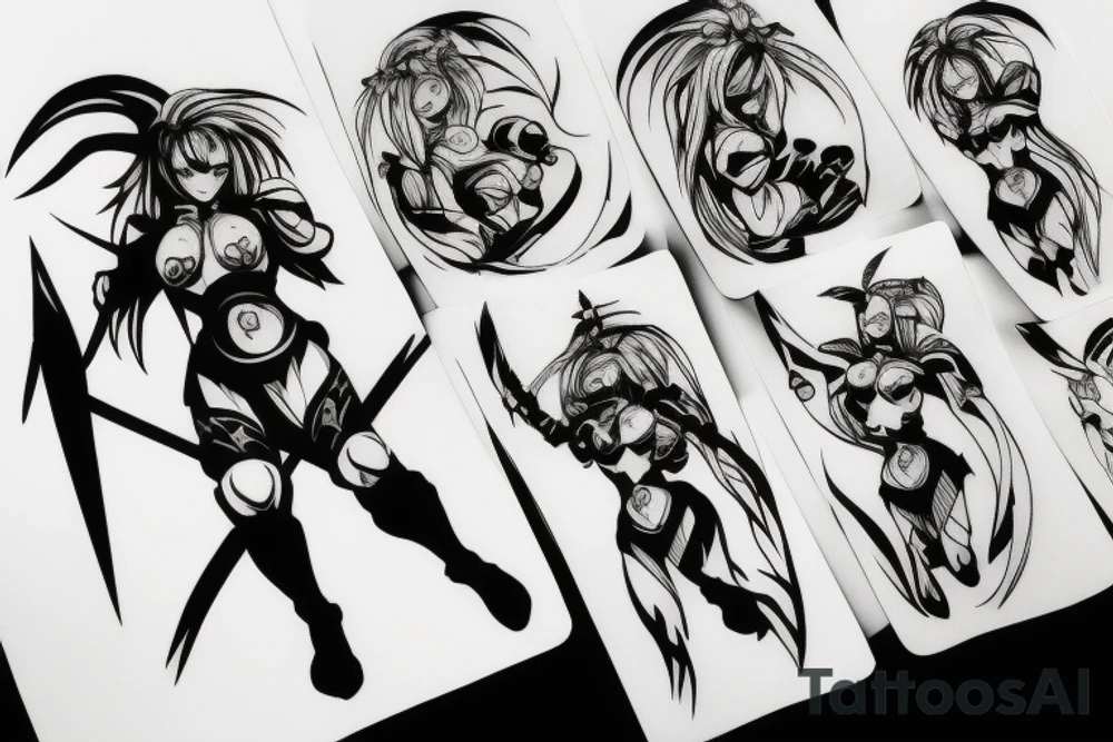 spartan anime girl tattoo idea