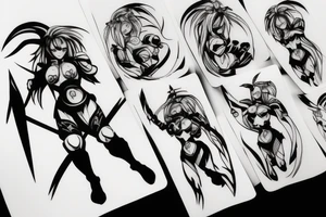 spartan anime girl tattoo idea
