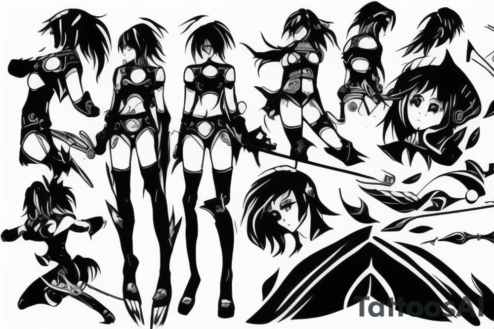 spartan anime girl tattoo idea