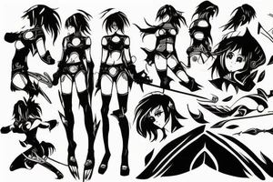 spartan anime girl tattoo idea