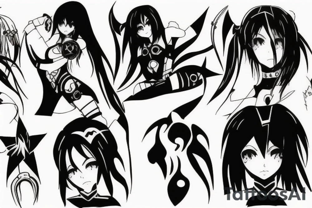 spartan anime girl tattoo idea