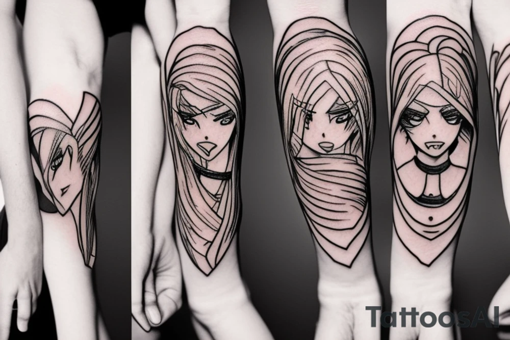 spartan anime girl tattoo idea