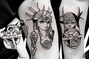 spartan anime girl tattoo idea