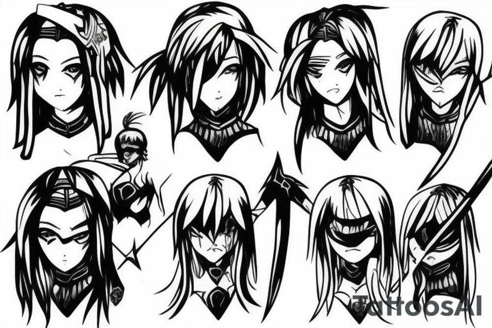 spartan anime girl tattoo idea
