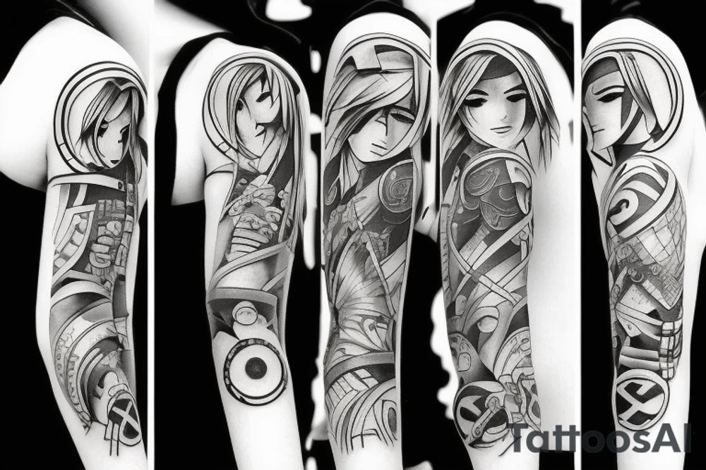 spartan anime girl tattoo idea