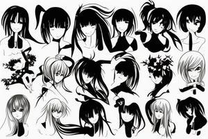anime girl tattoo idea