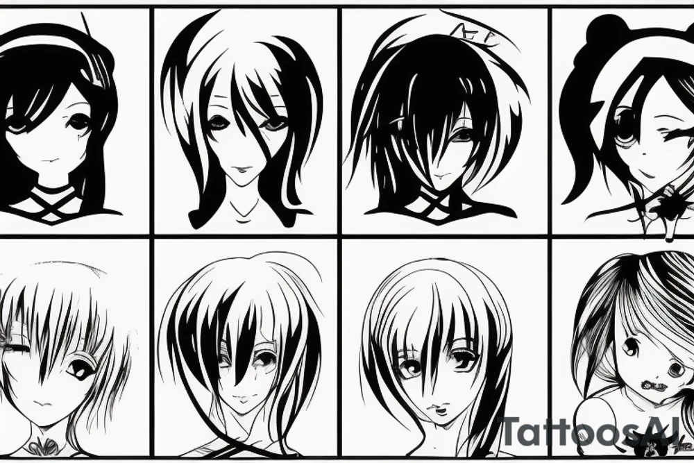 anime girl tattoo idea