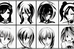 anime girl tattoo idea
