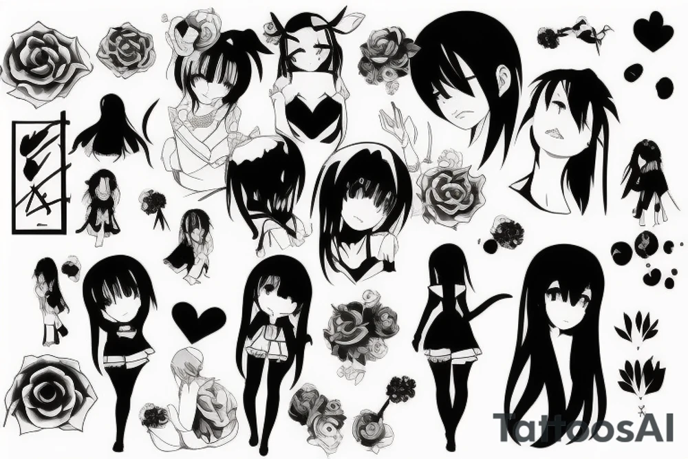 anime girl tattoo idea