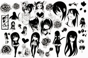 anime girl tattoo idea