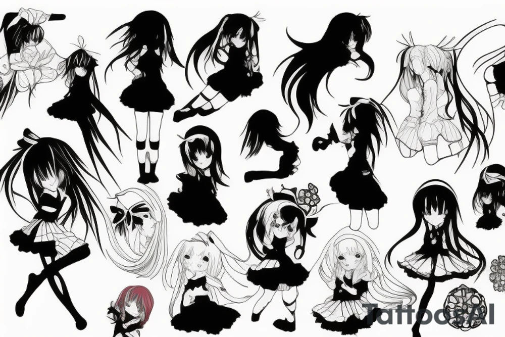 anime girl tattoo idea