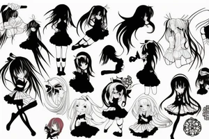 anime girl tattoo idea