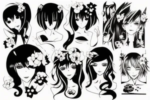 anime girl tattoo idea