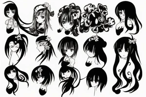 anime girl tattoo idea