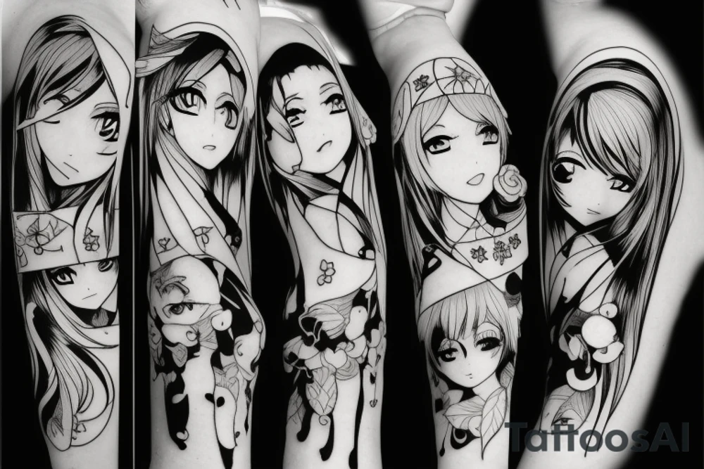 anime girl tattoo idea