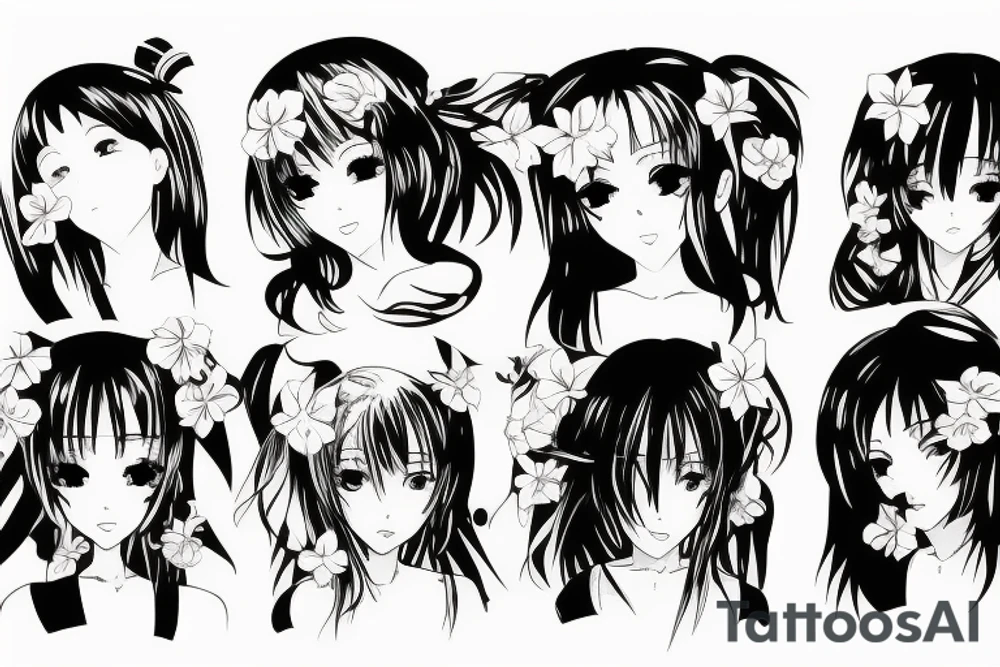 anime girl tattoo idea