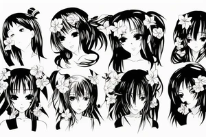anime girl tattoo idea