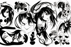 anime assisin girl tattoo idea