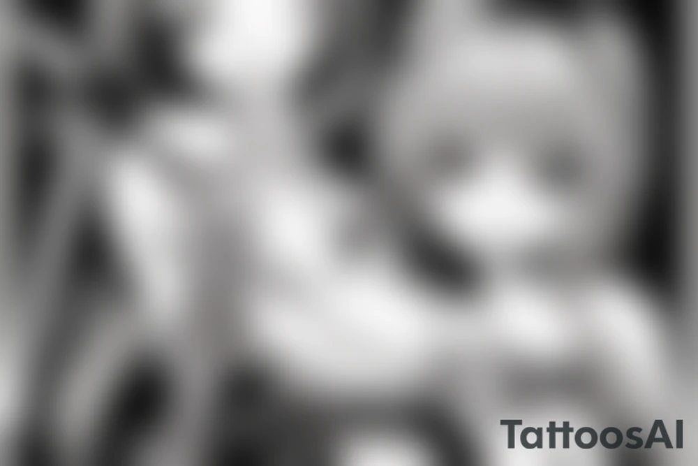 anime girl with katana tattoo idea
