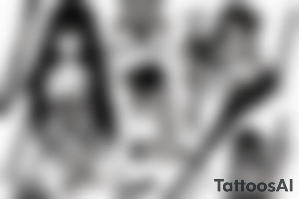 anime girl with katana tattoo idea