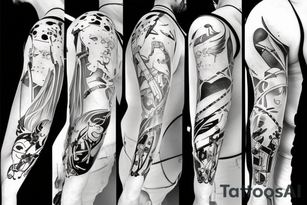 anime girl with sword in hand tattoo idea