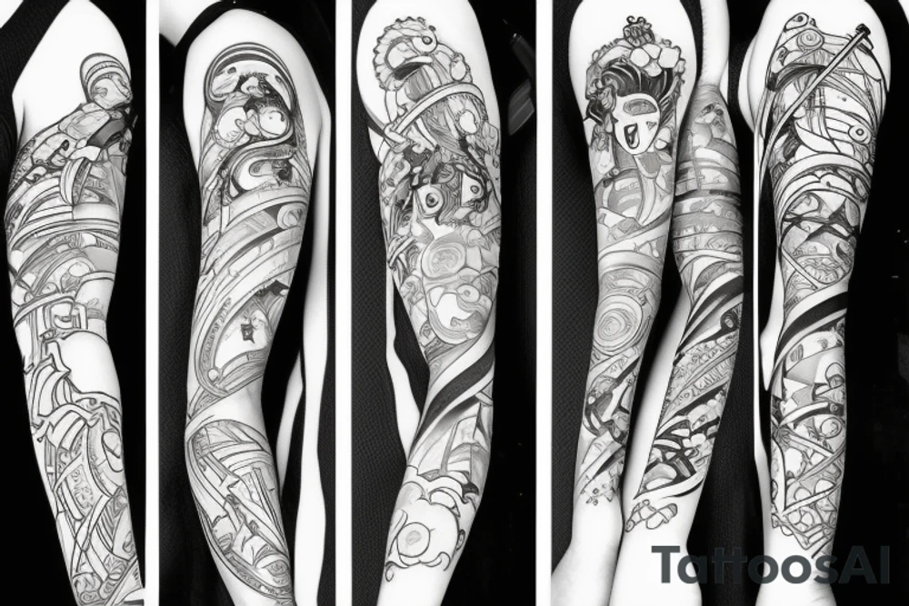 anime girl with sword in hand tattoo idea