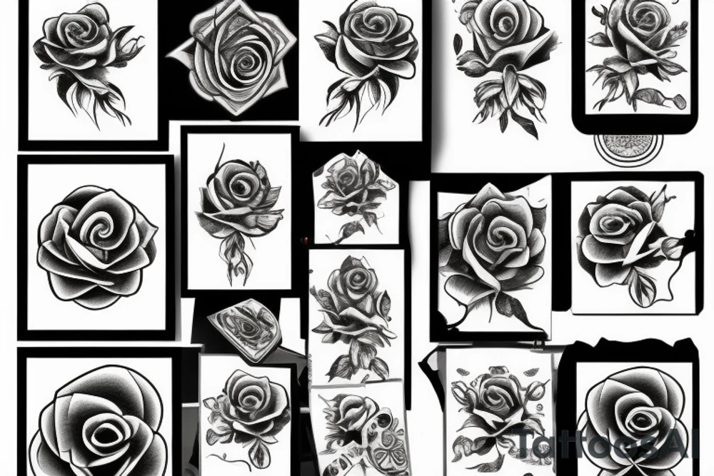 sword rose tattoo idea
