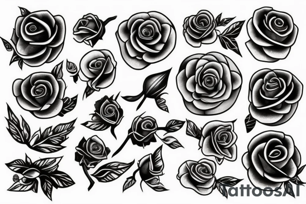 sword rose tattoo idea