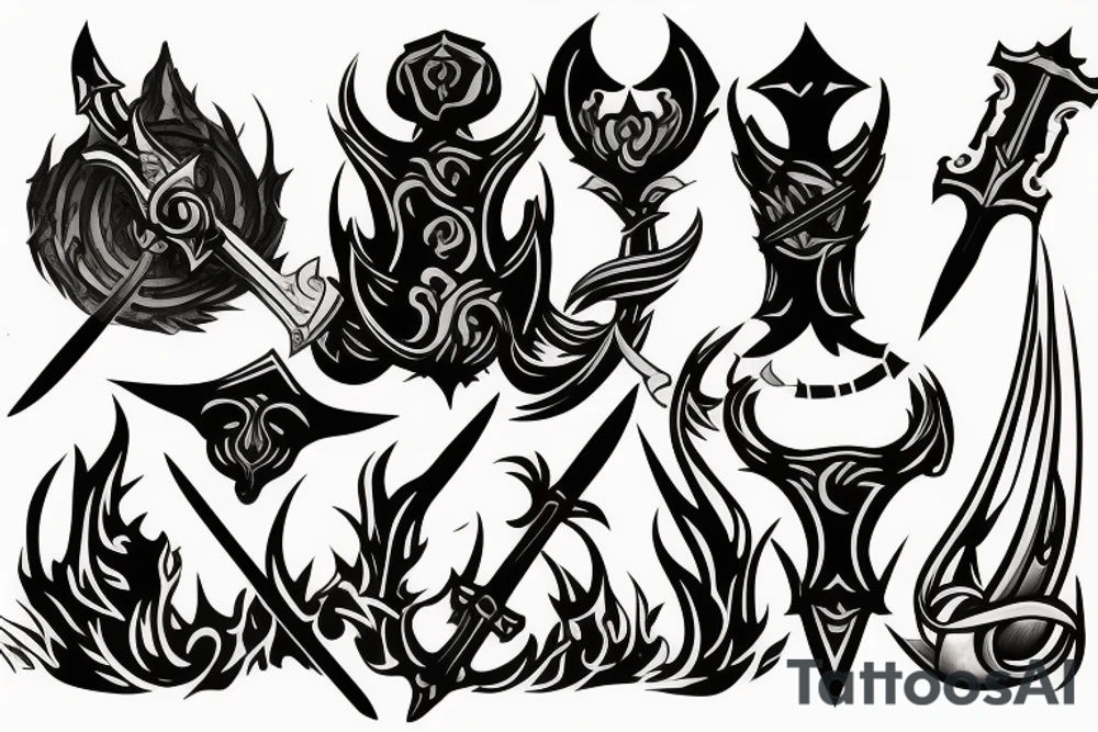 sword burning tattoo idea