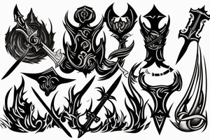 sword burning tattoo idea