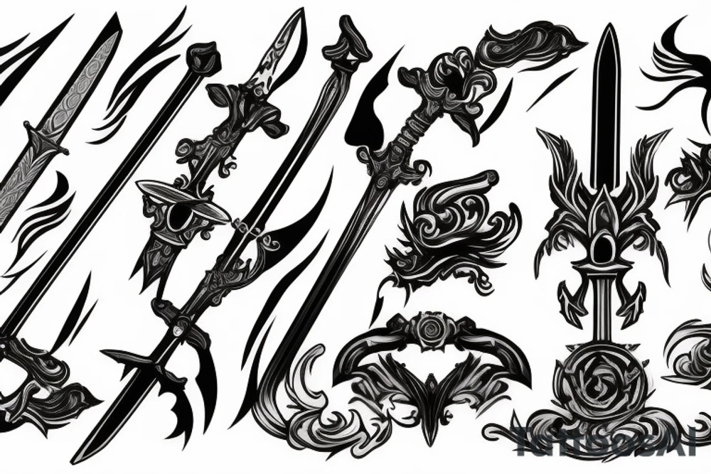 sword burning tattoo idea