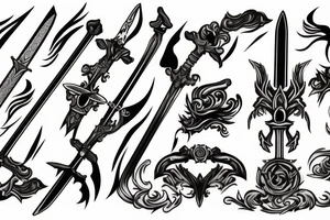 sword burning tattoo idea