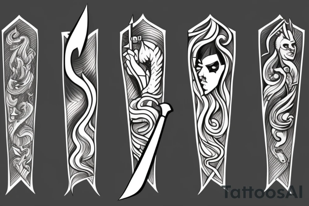 sword burning tattoo idea