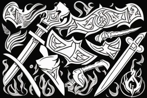 sword burning tattoo idea