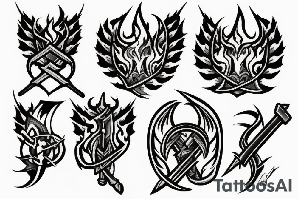 sword burning tattoo idea