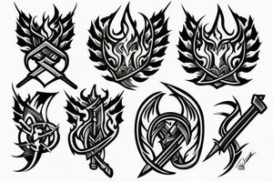 sword burning tattoo idea
