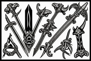 sword burning tattoo idea